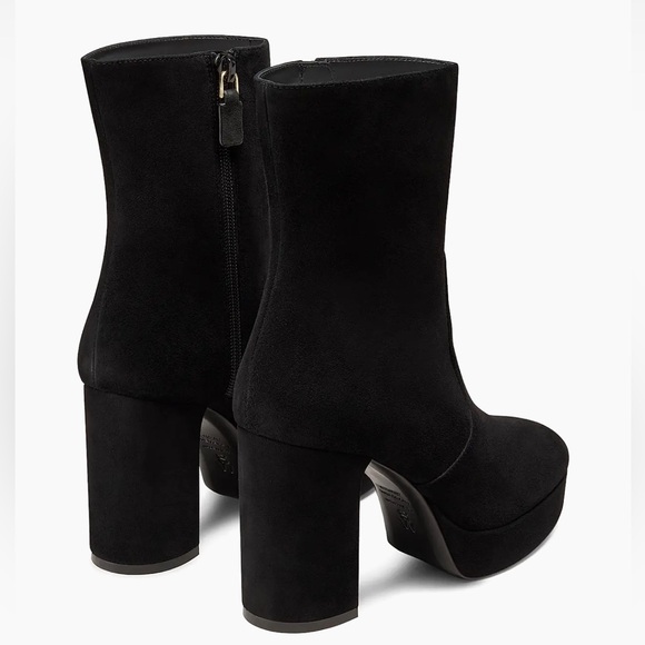 Stuart Weitzman Black Platform Heeled Boots size 8B - Picture 1 of 5